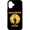 Halloween Escort Tees Custodia per iPhone 16 Escort Love Brains Halloween