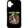 Halloween Glam Retro Vintage Comics Pop Custodia per iPhone 16 Plus Ciclope Cuoco Chef Sous Chef Ristorante Cibo Spettrale Uomini Spaventosi