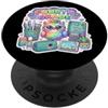 Cute Owl 4th Fourth Grade Back to School Simpatico gufo 4 ° quarto grado torna a scuola ragazza insegnante classe PopSockets PopGrip Adesivo