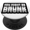 Tipsy Echo Humor Co. ou potrebbe essere ubriaco retrò illusione ottica bere umorismo PopSockets PopGrip Adesivo