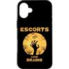Halloween Escort Tees Custodia per iPhone 16 Plus Escort Love Brains Halloween
