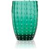 Zafferano 32 cl - Perle Bicchiere Acqua Pallini Bianchi in Vetro - Set 2 Pezzi