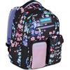 Mitama Zaino Scuola Elementare M-Power TrendyFlowers, Triplo Scomparto, Ragazzi e Ragazze, Tasca Porta Borraccia, Schienale Imbottito, viola