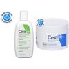 CeraVe Crema Idratante, Per Pelli Da Secche a Molto il Corpo e Viso, 340 g + Detergente Idratante Viso Pelle da Normale Secca, con acido ialuronico ceramidi 88 ml 1 pz Set