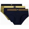 Emporio Armani Men's Essential LOGOLABEL 3-Pack Brief Blue XL