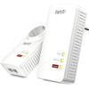 FRITZ!Powerline 1260 WLAN Kit extender per rete elettrica fino a 1.200 Mbit/s, Wi-Fi integrato fino a 1.266 Mbit/s, Mesh, Access Point, Interfaccia in italiano