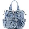 Desigual borsetta borsa a tracolla Jackdenim Globe Hand Bag Denim Raw blu