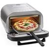 MACOM, Forno Pizza Professionale, Cuoce in 2 minuti, scalda fino a 450°, Piano cottura in pietra refrattaria da 32 cm rimovibile, 1700W, Just Kitchen 884 Professional Pizza Oven