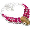 "Fatto a mano" Collana gioielli in argento sterling 925 pietra tiffany, giada rossa 18"