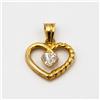 Gulino Gioielli Ciondolo oro giallo 18 kt 750 a cuore e zircone/18kt yellow gold pendant L.4
