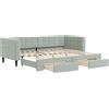 vidaXL Letto da giorno allungabile con cassetti grigio chiaro 80x200 cm in velluto