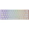 Monsgeek Tastiera da gaming MonsGeek FUN60 Pro HE, con caratteri stampati sui lati, effetto traslucido bianco, e design magnetico antiriflesso