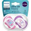 PHILIPS SpA Ultra Air Animals Philips Avent 6-18M 2 Succhietti Fantasia Rosa