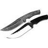 2 LAMA COLTELLO FAI DA TE GREZZO BLANK BLADE LAMA FISSA CACCIA DAMASCO CARBONIO