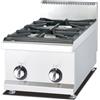 Ristoattrezzature Cucina 2 fuochi professionale a gas da banco appoggio con fiamma pilota e accensione piezoelettrica 40x65x48cm