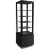 Ristoattrezzature Frigo vetrina bibite pasticceria refrigerata 4 lati in vetro nera 231 lt +1 +12 °C 56,2x53,2x170,5h cm
