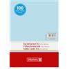 BRUNNEN Baier & Schneider - Cartoncini per schedario, formato A6 orizzontale, 180 g/mq, senza rigatura, colore: blu, rilegati