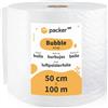 packer PRO Rotolo pluriball per imballaggio in plastica, 50 cm di larghezza e 100 m di lunghezza.