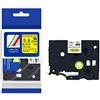 IDIK HSe-611 HS2-611 - Nastro termorestringente nero su giallo, 5,8 mm x 1,5 m, compatibile con stampanti Brother P-Touch, 1 pezzo