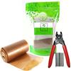 AlcoFermBrew Budello di collagene 10M + Crimpatrice a mano per salsiccia + 60 clip - Budello di collagene per Salsiccia (Budello di collagene 65mm/10mts + Crimpatrice)