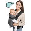 YOLAY 4-in-1 Misto Cotone Marsupio Neonato 0-36 Mesi (3,6-14,5 kg), Grigio Nero