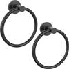 Z-TIISON Porta asciugamani, in acciaio inox nero, rotondo, 16,5 cm, finitura lucida