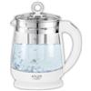Adlereurope ADLER AD 1299 Bollitore in Vetro Elettrico, Capacità 1,5 L, Controllo della Temperatura da 60 a 100 °C, Infusore da Tè, Interno illuminato, senza Fili, Vetro senza BPA, Spegnimento Automatico, 2200W