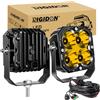 RIGIDON 2x faro da lavoro led 12V DT cablaggio kit 4.3 pollici 30W 2500lm | spot, luci di lavoro, per fuoristrada auto camion UTE ATV barca 4x4 trattore, impermeabile, 3500K giallo, fari di profondità