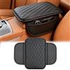 Mumjooyi Cuscino per Bracciolo Auto Cuscino Console Centrale Auto con 2 Tasca Nero | Copribraccioli Console Centrale, in Pelle PU Resistente All'usura Cuscino per Console Centrale Auto con 2 Sacchetti