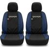 Auto Accessori Lupex Coprisedili Compatibili per Qashqai 2006-2021 J10 J11, Set Anteriori o Completo 12 Pezzi, in Policotone Traspirante (Nero - Blu Scuro, Coppia Anteriore)
