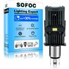 SOFOC H4 HB2/9003 12V 24V Lampadina LED per faro 8000LM 6000K Bianco freddo Doppio chip CSP con ventola di raffreddamento silenziosa per auto/moto sostituzione luce alta/bassa 1 pezzo