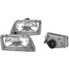 EASYSHOP24H Set 2 Faro Fanale Proiettore Anteriore Destro Sinistro Per Cinquecento 500 dal 1992 al 1999 Alogeno H4 Gruppo Ottico Luce Fanalino Regolazione Manuale Parabola Grigia