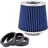 Generico Filtro Aria Blu Biconico Universale Sportivo Aspirazione Diretta Tuning Auto Cono Blu150mm Adattatori 65 mm 70 mm 76 mm