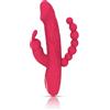 AMUVIBE Vibratore Rabbit 3 in 1 - Stimolazione G-Spot ed Esterna - 10 modalità - Silicone Morbido - Impermeabile