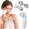 Vanity Planet Raedia - Spazzola portatile per la pulizia del viso, con 4 testine intercambiabili, spazzola leggera per la pulizia quotidiana della pelle luminosa, esfoliante per il viso resistente