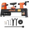 VEVOR Tornio per Legno da Banco 250 W 200 x 330 mm 150 a 3200 giri/min per Principianti, Appassionati Fai da Te, Lavorazione del Legno e Tornitura, Velocità Regolabile, con Portautensile, Chiavi