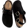 Jesindr Sabot Donna Ciabatte Chiuse Uomo Cinturino Regolabile sul Tallone Comode,Unisex Zoccoli in Pelle con Sottopiede in Sughero