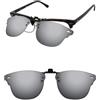 ThunderClap Occhiali da sole polarizzati con clip flip-up compatibili con Ray-Ban RB5154 49 mm per uomo donna protezione UV