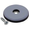 Goodway 16 feltrini in teflon, per mobili, protezione del pavimento, grigio, Ø 22 mm, spessore 5 mm, con vite da 3,5 mm x 20 mm, rivestimento in PTFE, feltrini in teflon, feltrini per mobili