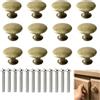YEDOUALE pomelli per mobili vintage 12 pezzi pomelli ottone anticato 30mm maniglie rotonde per cassetti armadietti cucina bagno con viti abbinate stile classico decorativo