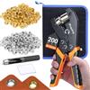 Preciva Occhiellatrice a Cricchetto, Kit de Occhielli per Teloni, Occhiellatrice Manuale con Occhiello Oro/Argento (Ø 10mm) e Punzone, Pinza per Occhielli per Tende, Tessuti, Teloni Impermeabili