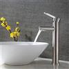 XWIHTR Rubinetti per lavabo e bagno caldi e freddi in acciaio inox, con risparmio idrico silenzioso e senza gocciolamento per bagno, lavabo, piccoli rubinetti da cucina (spazzolato - alto)