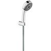 Grohe Vitalio Comfort 100 Set Doccia Completo a 3 Getti, Supporto doccia a parete non regolabile, Installazione veloce, Grigio (Cromo), 26176000