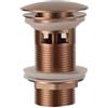 JMORCO Piletta Click Clack Accessori for rubinetti da bagno con tappo di scarico pop-up for lavabo da bagno in oro rosa spazzolato (Color : Brushed RG with hole)