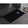 Bagno Super Piatto doccia nero in mineralmarmo, superficie ad effetto pietra ardesia, serie Lion, slim 3 cm, rivestito di Gelcoat, antiscivolo