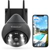 VSTARCAM Telecamera di sorveglianza esterna, 4 MP, cavo per fotocamera esterna, 2,4 G, WLAN, per esterni, colore nero, con visione notturna a colori, rilevamento del movimento, archiviazione locale