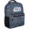 STAR WARS Zaino con stampa allover - Darth Vader, Storm Trooper, Yoda, Luke Skywalker e Chewbacca - Zaino per la scuola per adulti e bambini