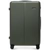 WITTCHEN Stripes Line Valigia grande (XL) | 76,5 × 50 × 29 cm (96 L), ABS rigido, 4 ruote 360° e lucchetto a combinazione | Trolley grande formato XL, Ryanair/ITA Airways - Colore: Kaki
