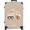 NoBoringSuitcases.com NoBoringSuitcases© Valigia Grande Bambini Trolley Da Stiva Viaggio Rigida | 77x51.5x28 cm - Leggera Ruote Valigie Neonato Bagaglio Suitcase Large XL Camion ribaltabile - Giallo - Colori neutri