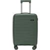 HULIXE-Valigia 55x40x20 cm Bagaglio a Mano Compatibile Ryanair, EasyJet, ITA Airways, Air France, KLM, Trolley Rigido in Polipropilene Ultra Resistente, 4 Ruote 360° S/M/L (Verde, S (55x40x20cm))